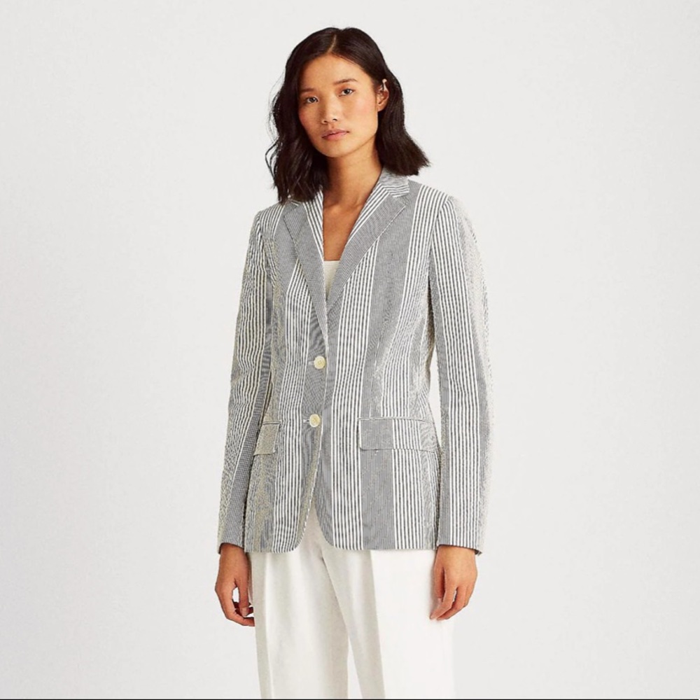 New Ralph Lauren Seersucker Cotton Sartorial Blazer jacket